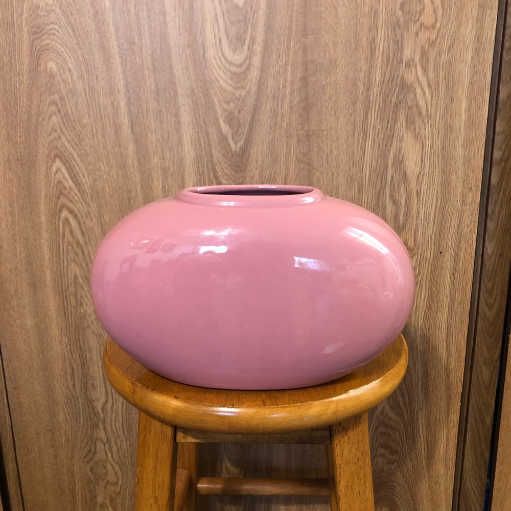 Vintage Pink Oval Vase